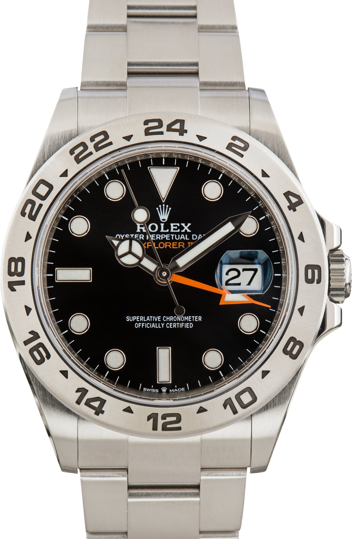 Pre-Owned Stainless Steel Rolex Explorer II Ref 226570 Black Dial