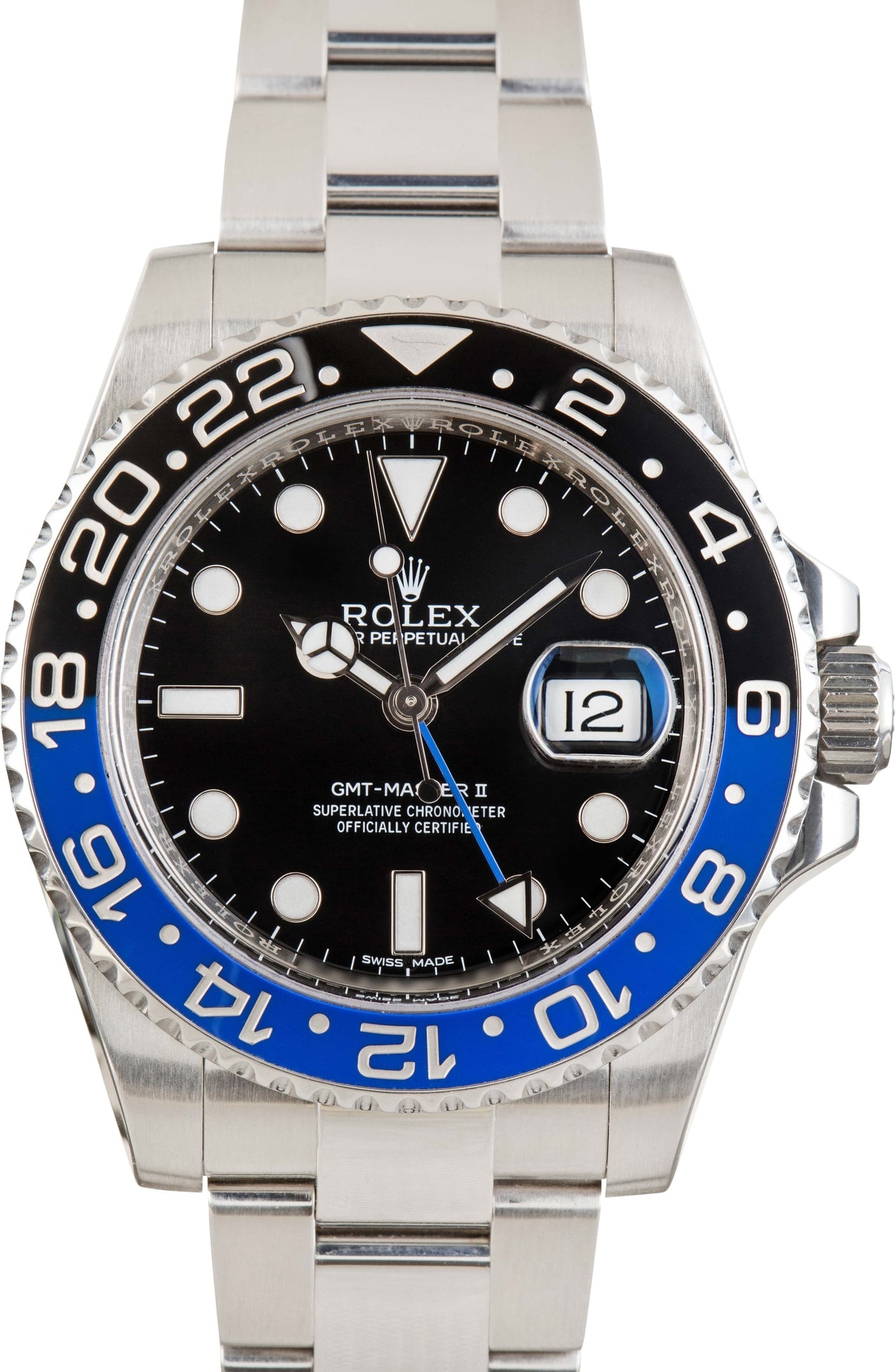 Pre-owned Blue & Black Rolex GMT-Master II Ref 116710BLNR Batman