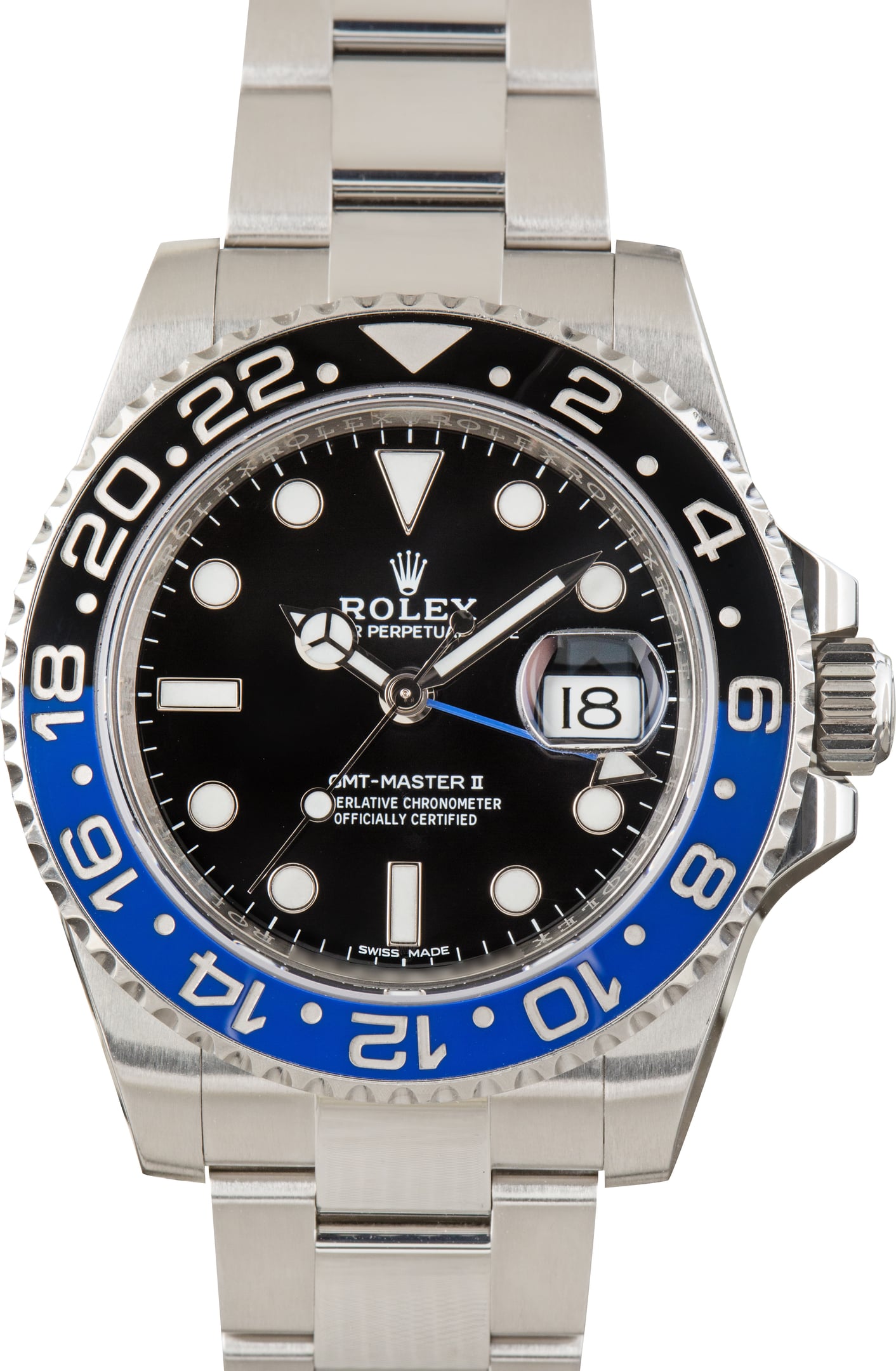 Pre-Owned Batman Rolex GMT-Master II Ref 116710BLNR Blue & Black
