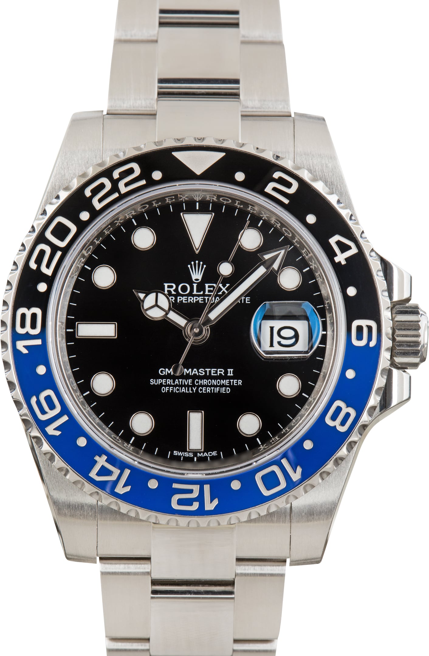 Pre-Owned Steel Rolex GMT-Master II Ref 116710BLNR Batman