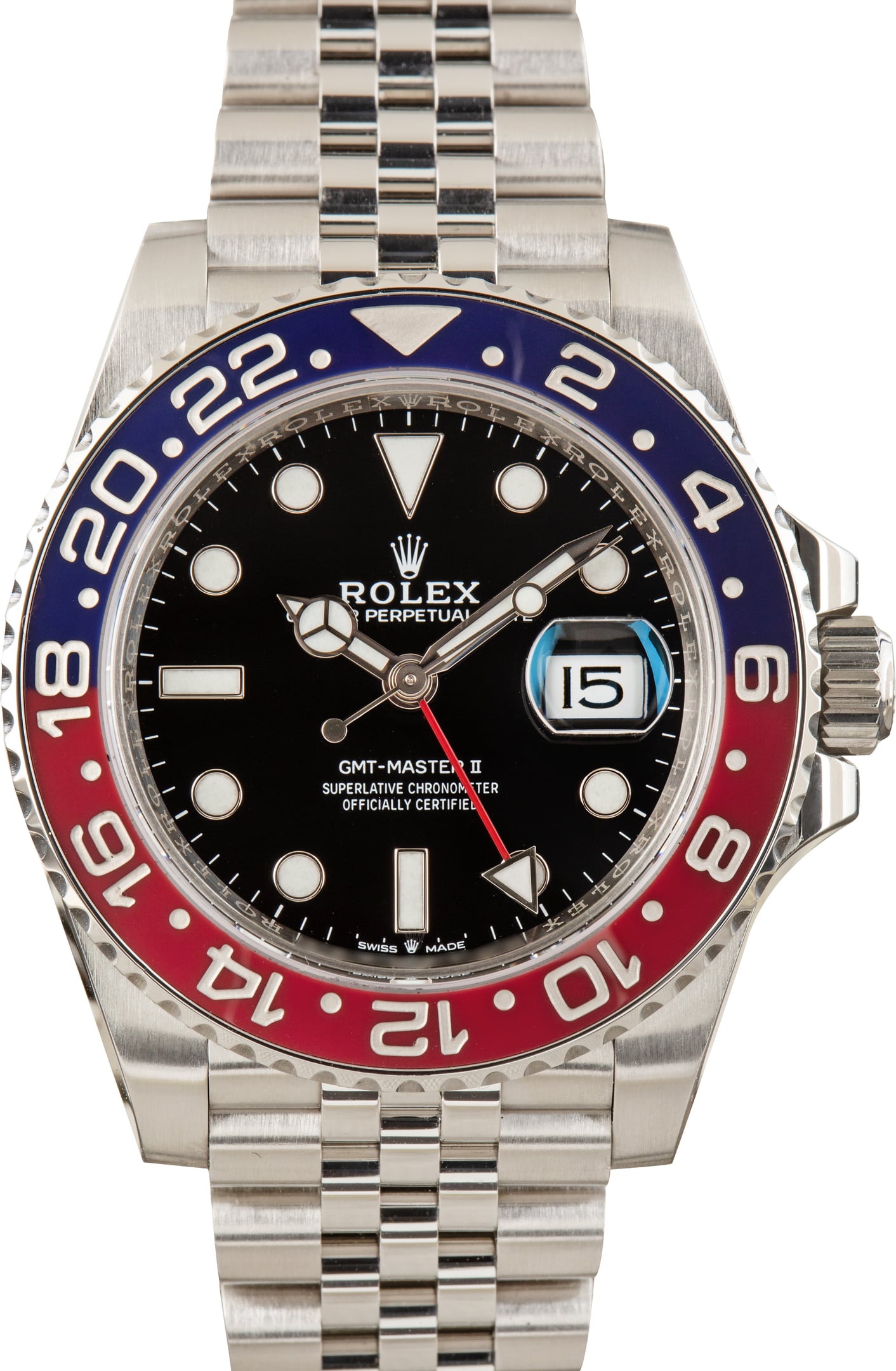 Pre-Owned Rolex GMT-Master II Pepsi Ref 126710BLRO Jubilee Bracelet