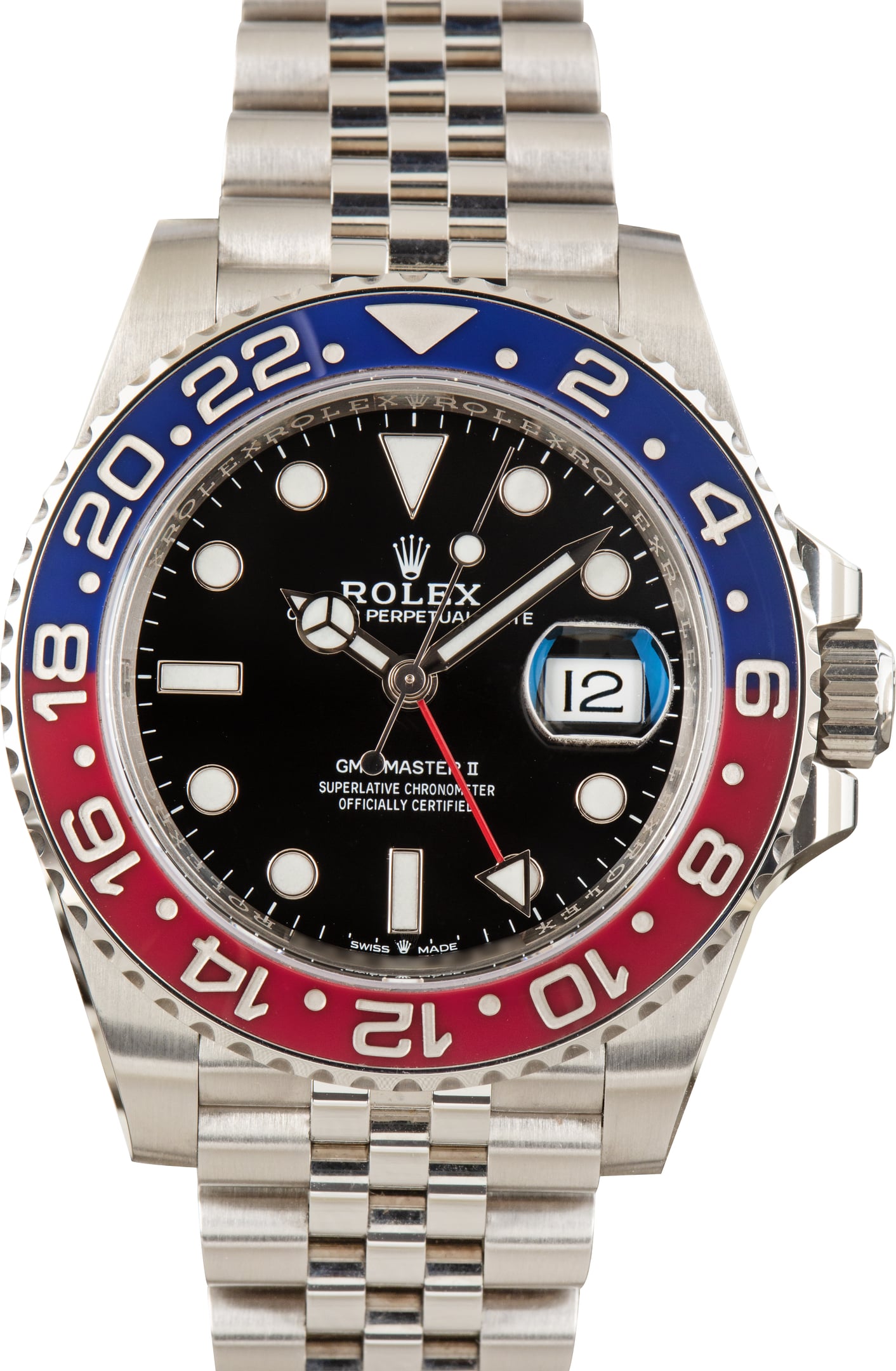 Pre-Owned Red & Blue Pepsi Rolex GMT-Master II ref 126710BLRO Jubilee Bracelet