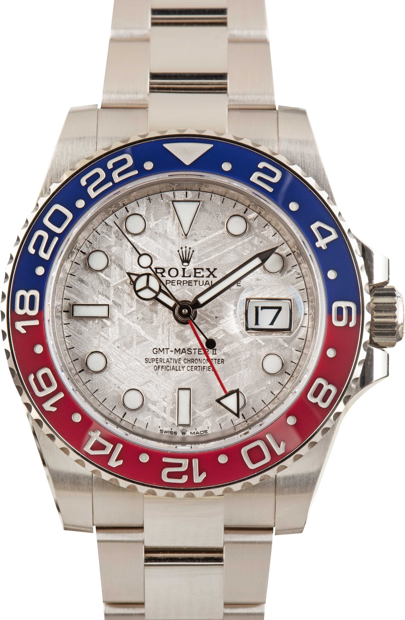 Pre-Owned 18k White Gold Rolex GMT-Master II Ref 126719 Meteorite Dial