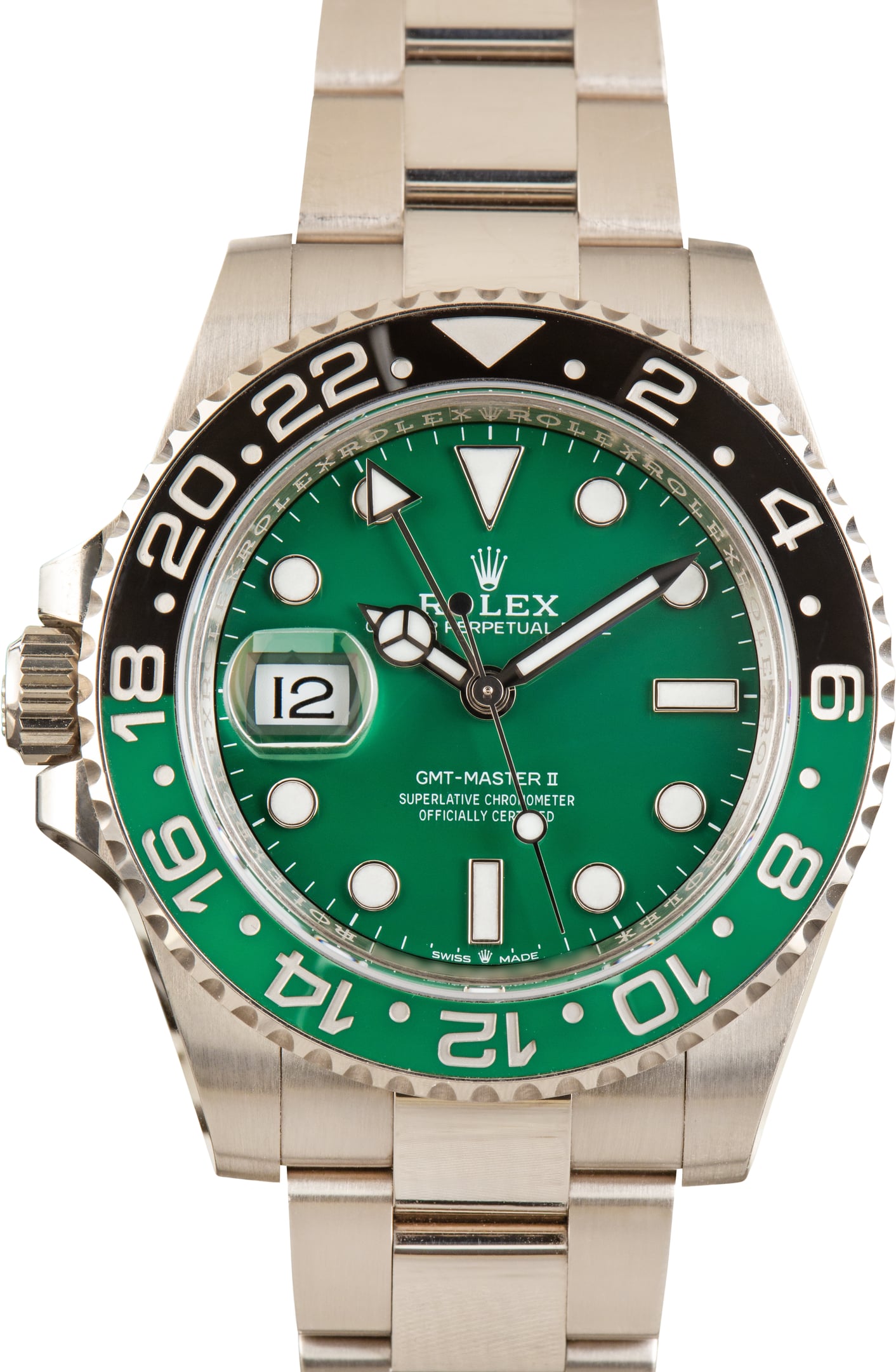 Pre-Owned Rolex GMT-Master II Green Dial Sprite 126729VTNR 18K White Gold
