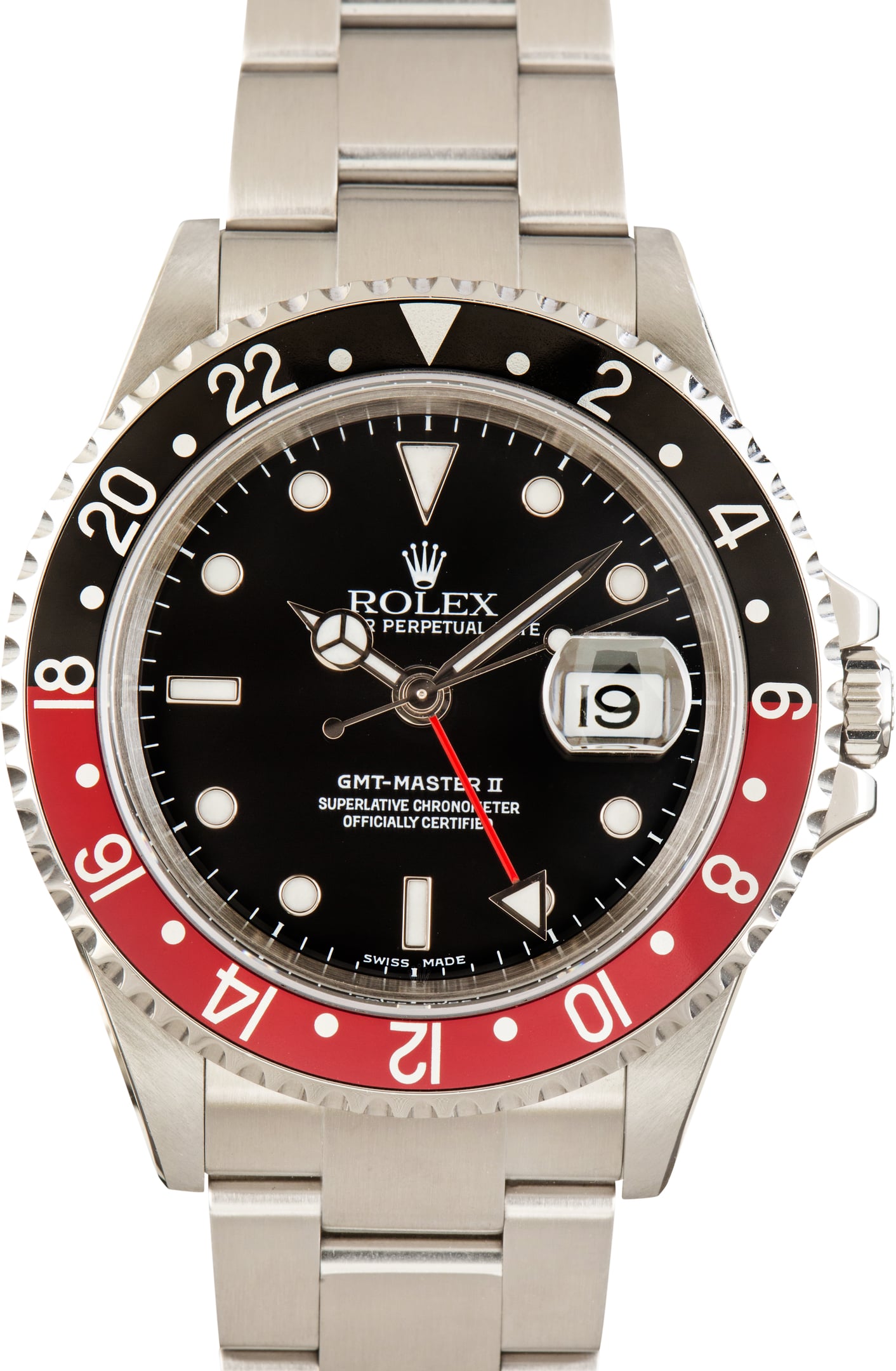 Pre-Owned Red & Black Coke Rolex GMT-Master II ref 16710