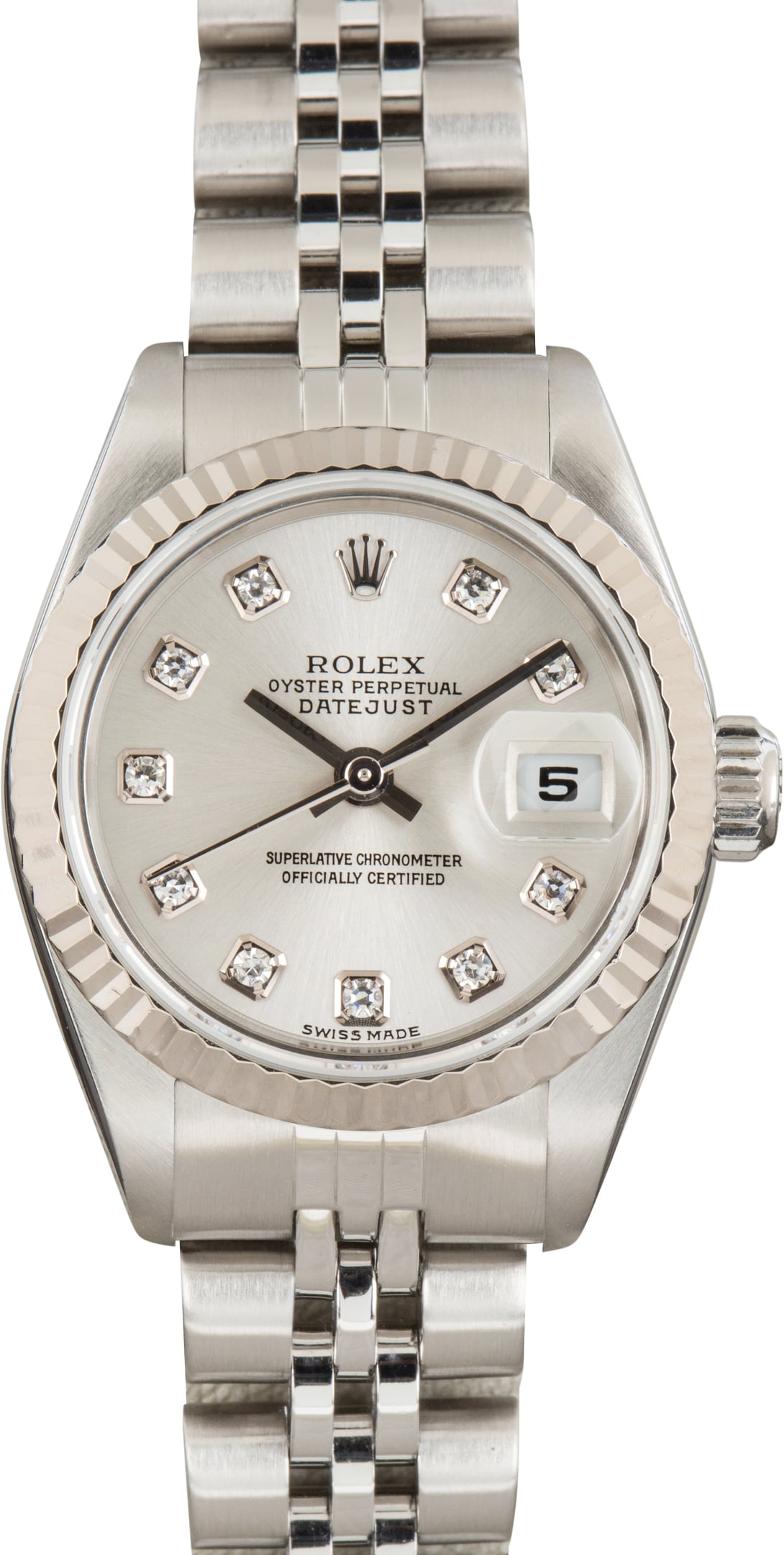 Pre-Owned Rolex Lady-Datejust 79174 Silver Diamond Dial