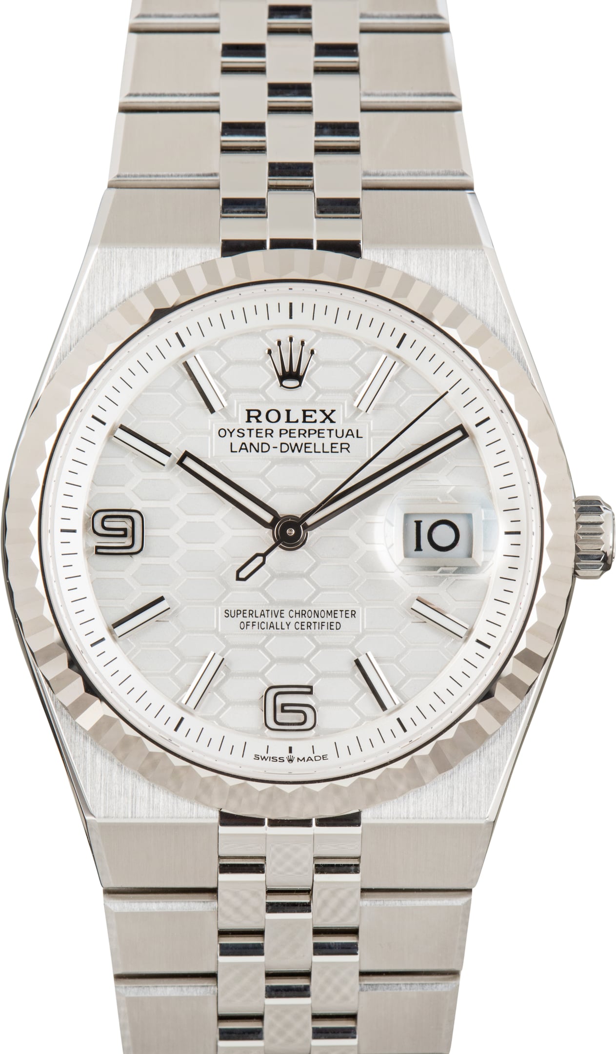 Pre-Owned Rolex Land-Dweller 36 Ref 127234 Honeycomb Motif Dial