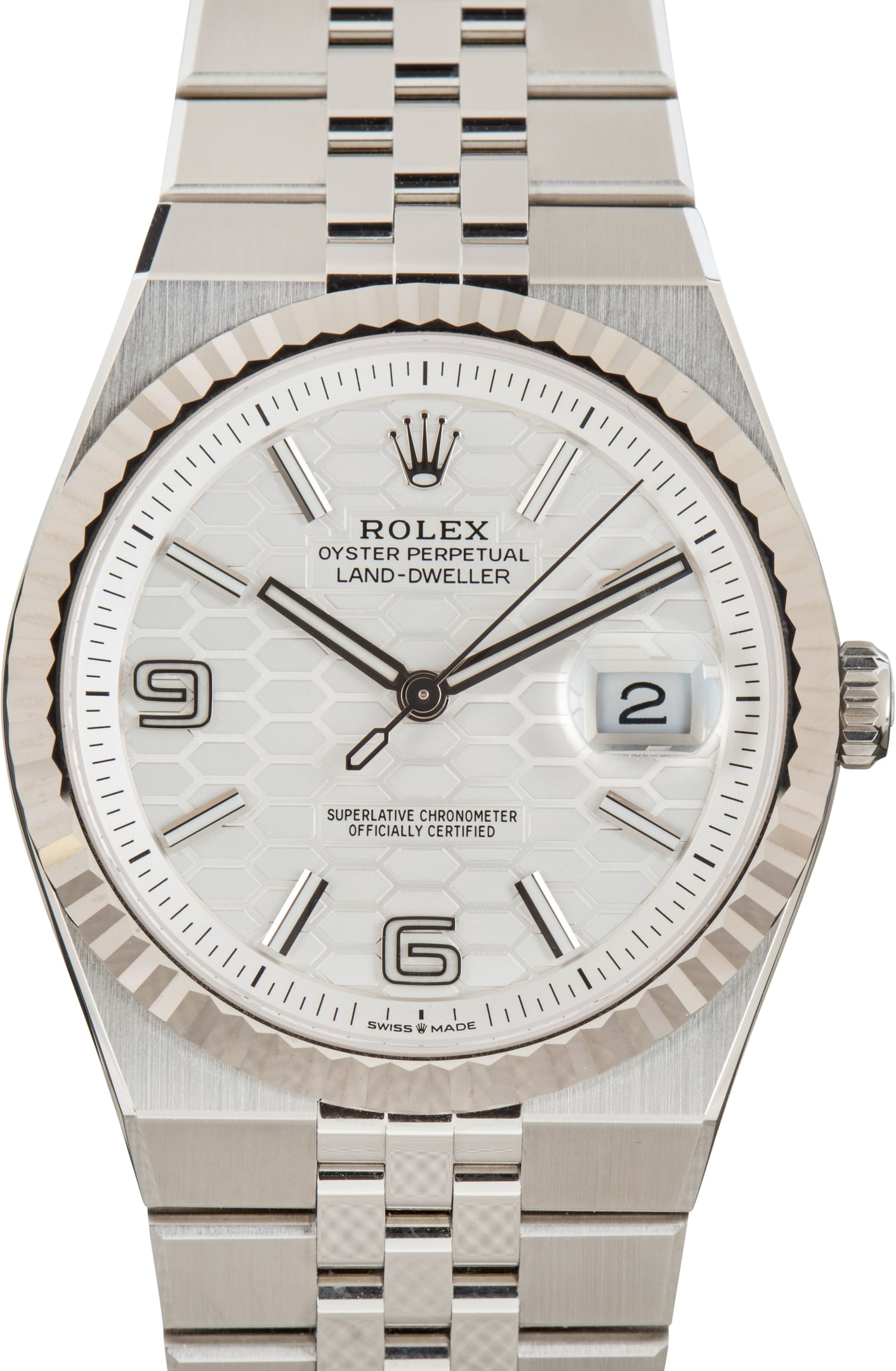 Pre-Owned Honeycomb Motif Dial Rolex Land-Dweller 40 127334