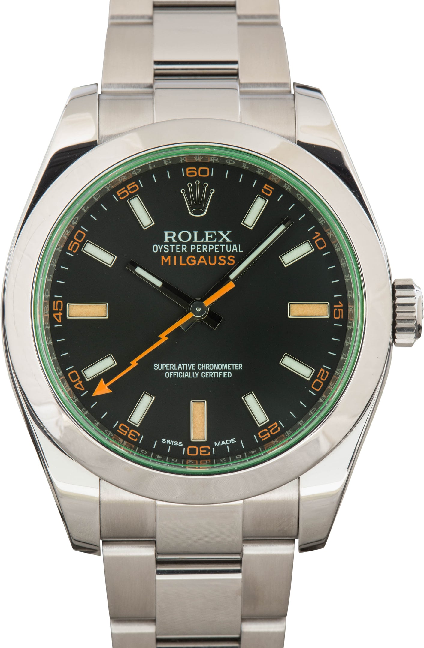 Pre-Owned Rolex Milgauss Green Anniversary Ref 116400V