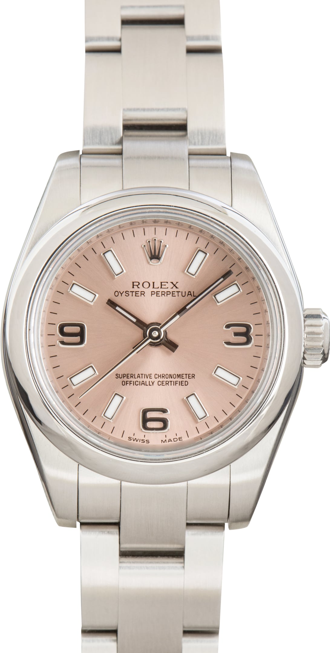 Pre-Owned Rolex Oyster Perpetual 26 Stainless Steel 176200 Pink Dial