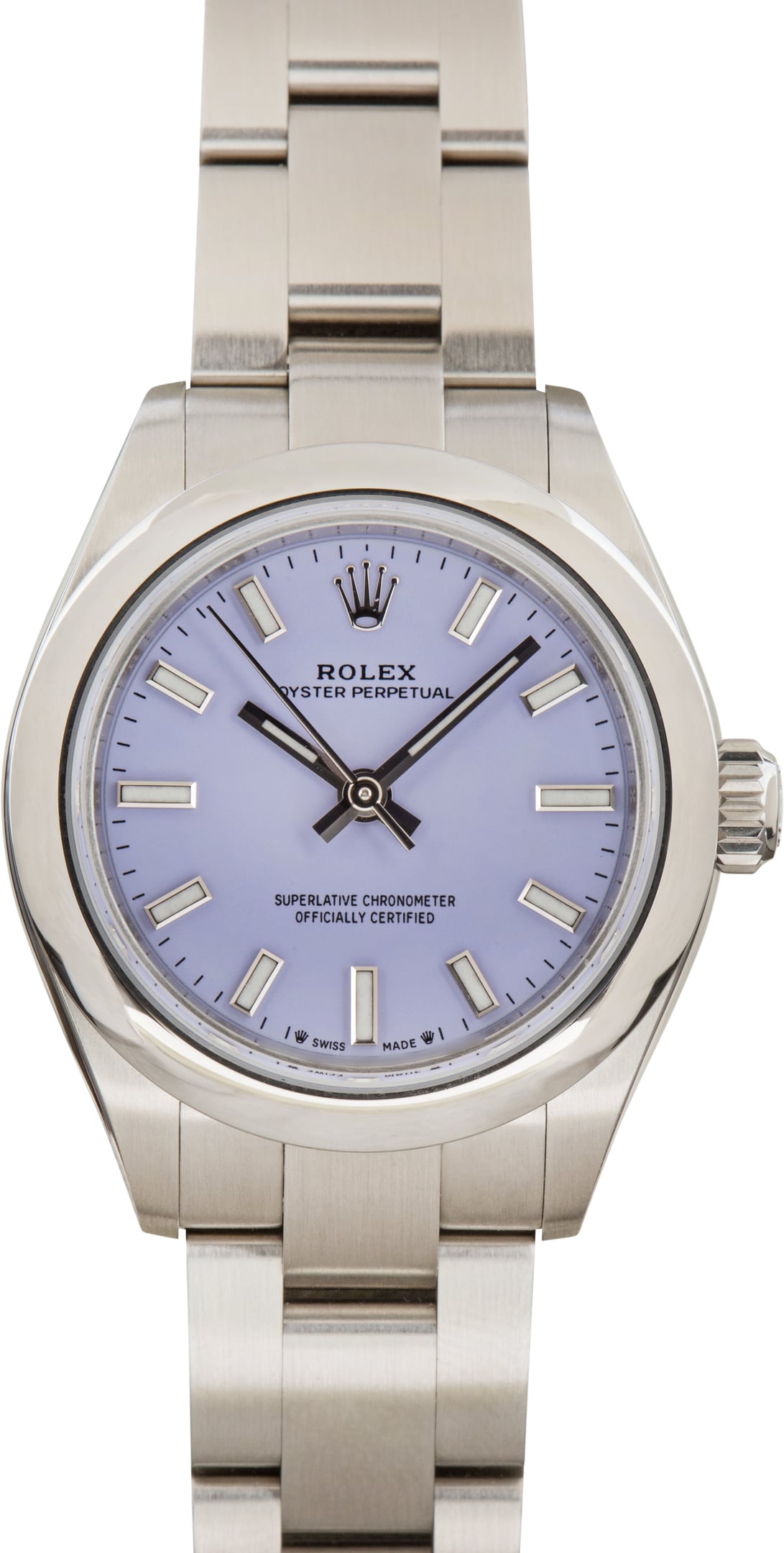 Pre-Owned Rolex Oyster Perpetual 28 Steel 276200 Lavender Dial