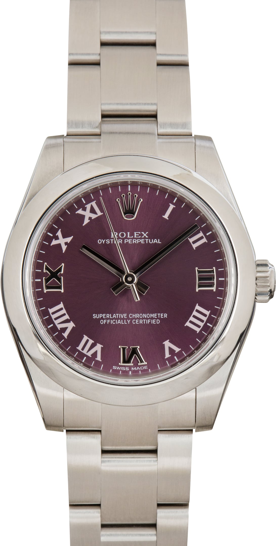 Pre-Owned Rolex Oyster Perpetual 31 ref 177200 Purple Dial