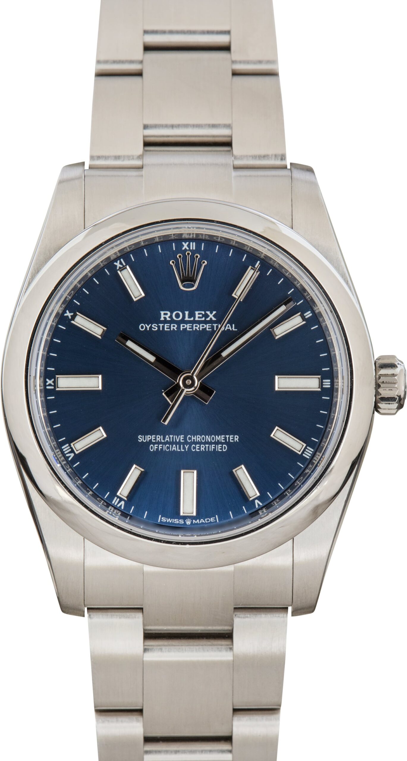 Pre-Owned Rolex Oyster Perpetual 34 Blue Dial 124200
