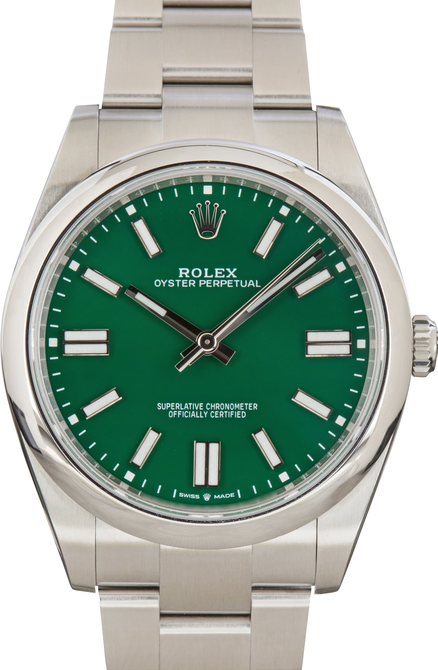 Pre-Owned Green Dial Rolex Oyster Perpetual 41 Ref 124300