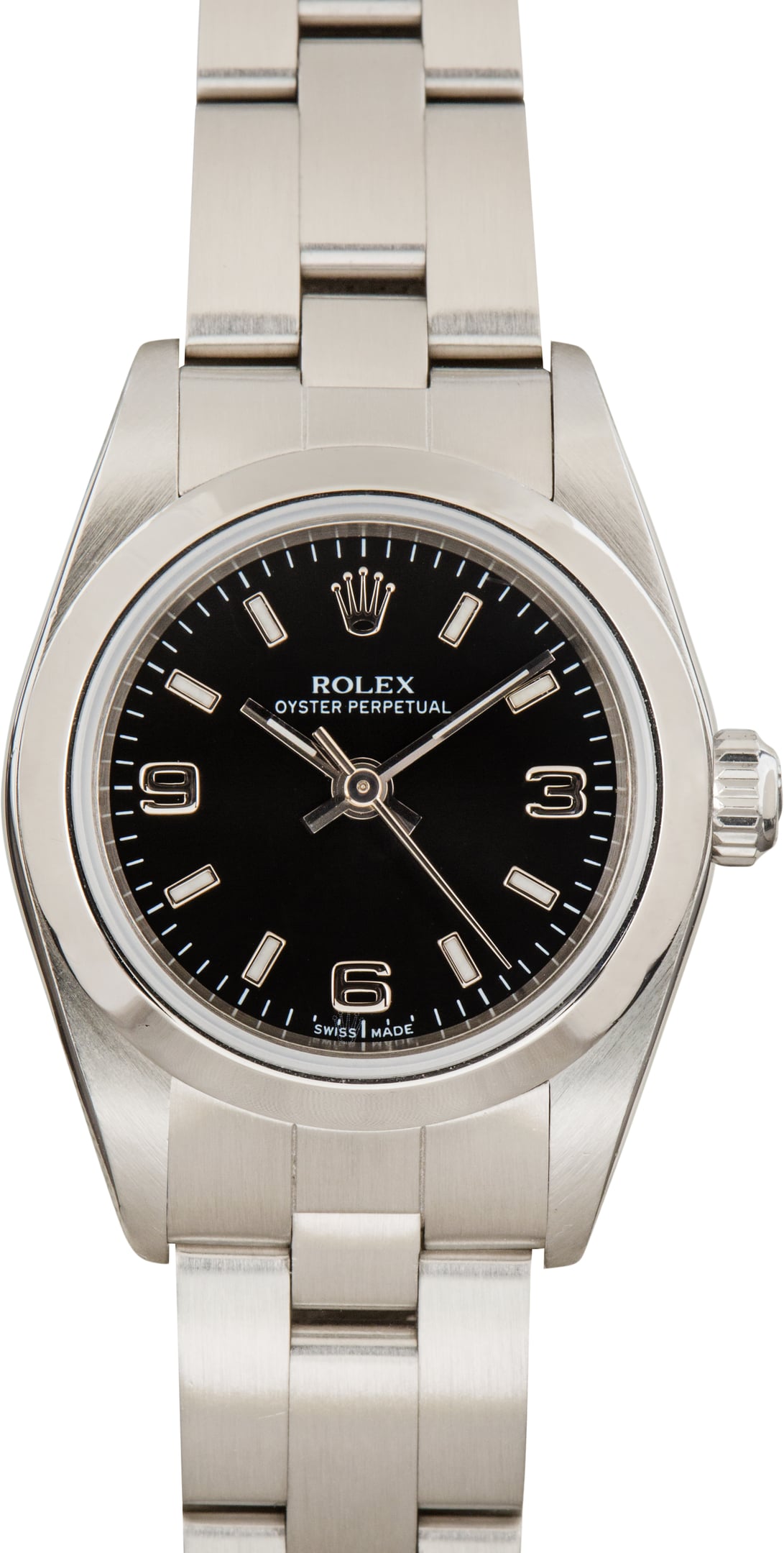 Pre-Owned Rolex Ladies Oyster Perpetual ref 76080 Black Dial