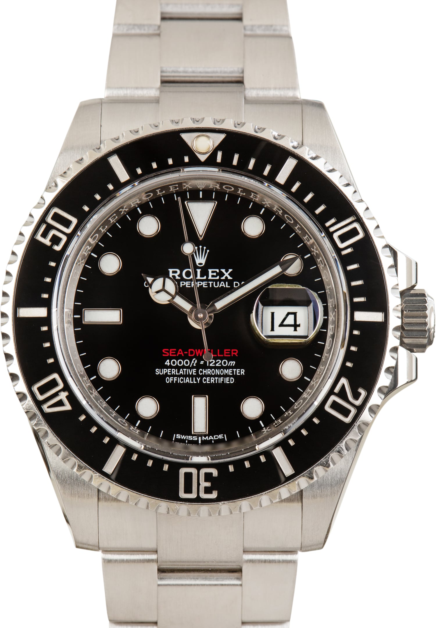 Pre-Owned Red Writing Rolex Sea-Dweller ref 126600 Black Dial