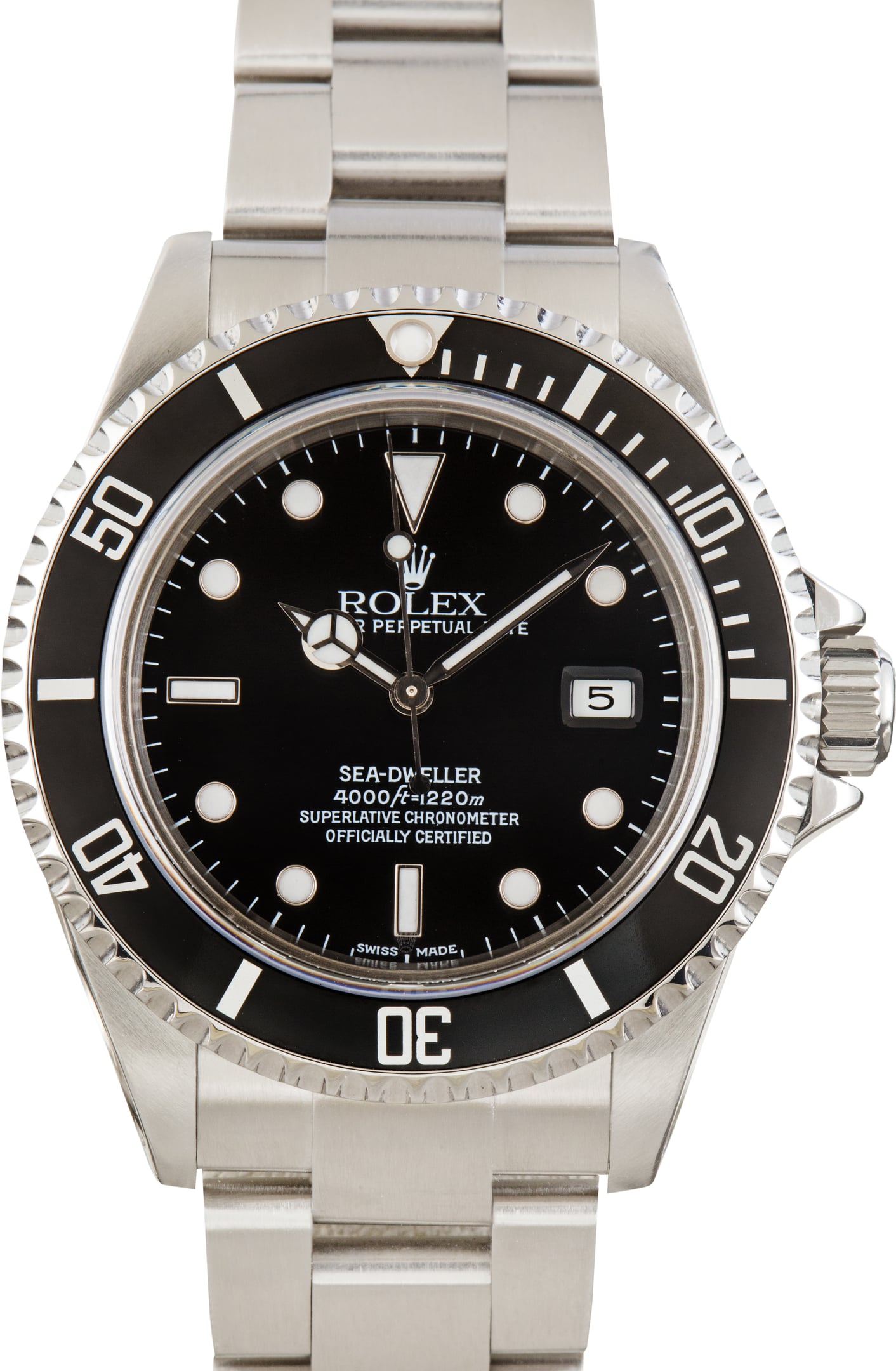 Pre-Owned Stainless Steel Rolex Sea-Dweller Ref 16600 Black Dial
