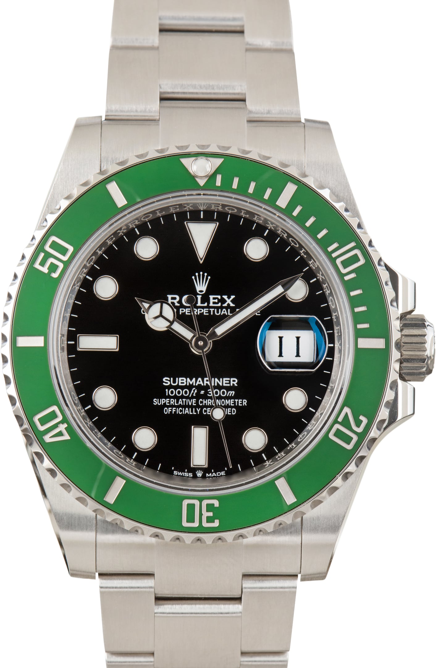Pre-Owned Rolex Submariner Starbucks Green Bezel ref 126610LV