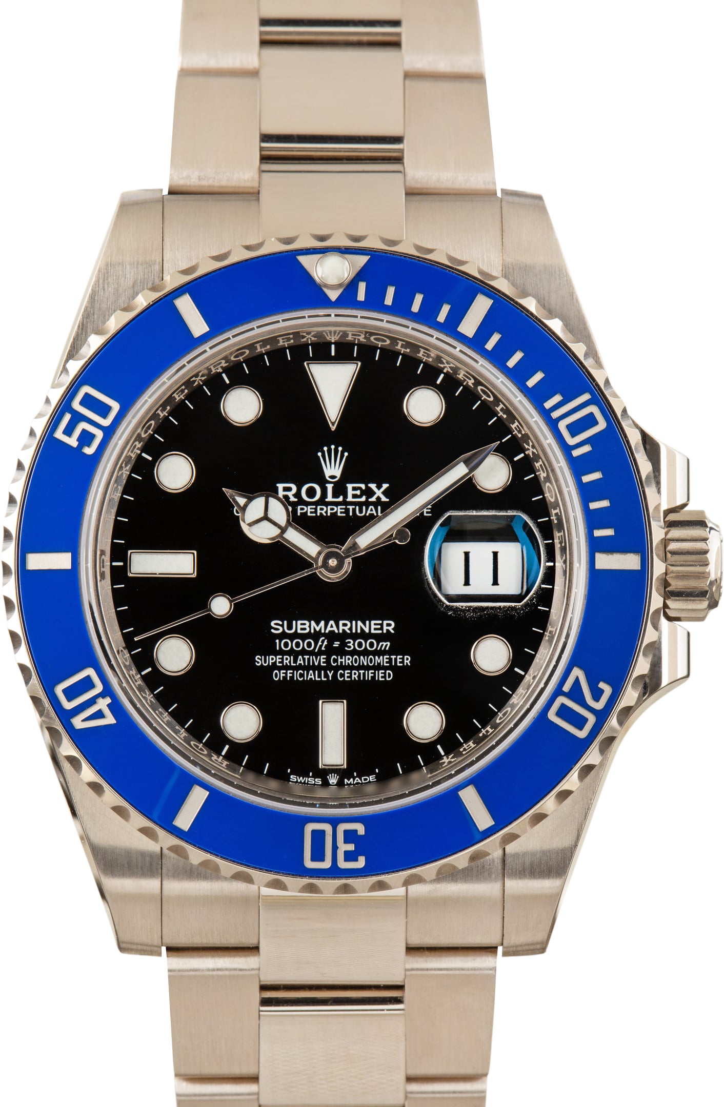 Pre-Owned 18k White Gold Rolex Submariner 126619LB Cookie Monster