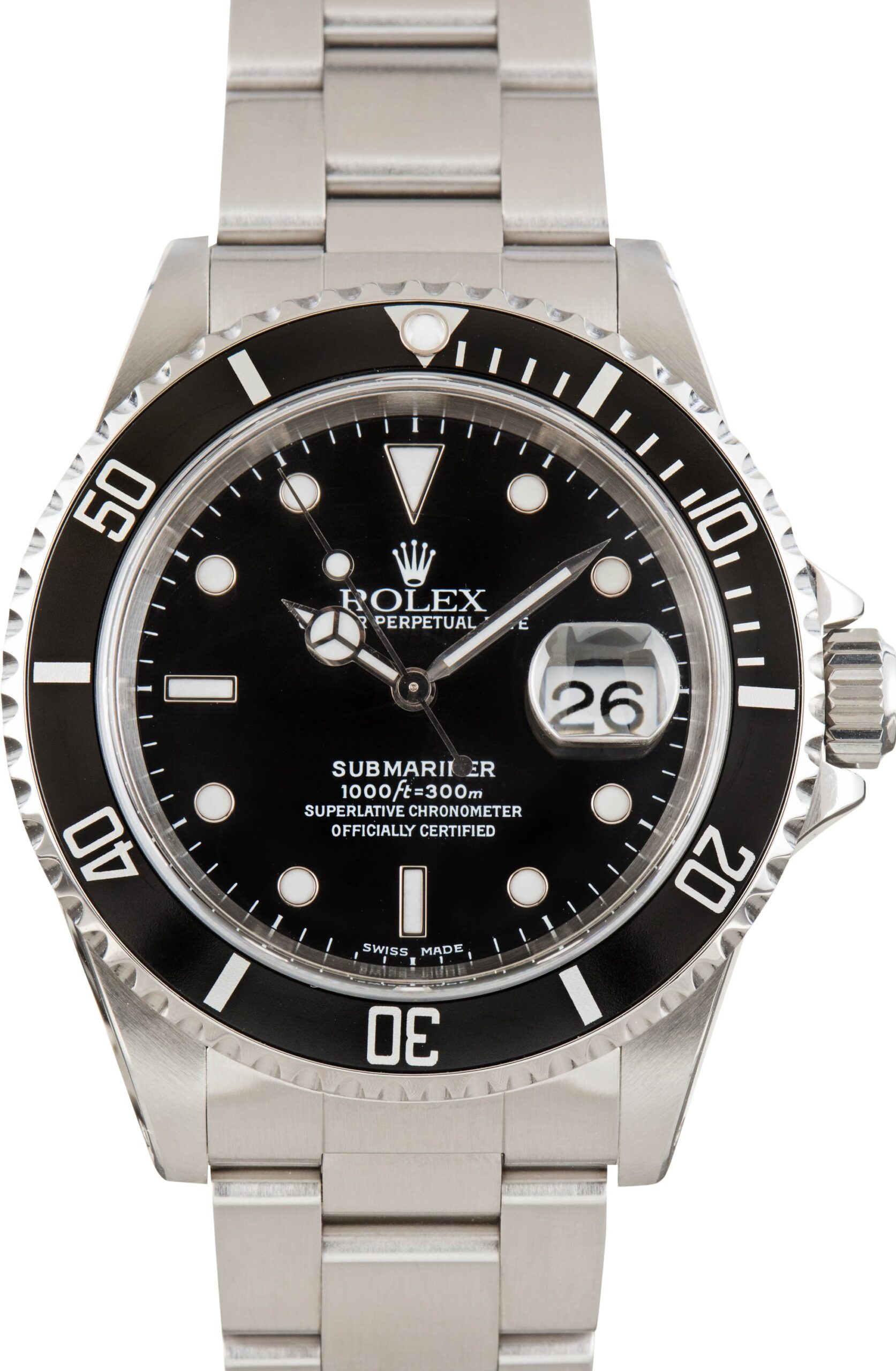 Pre-Owned Black Superluminova Dial Rolex Submariner 16610