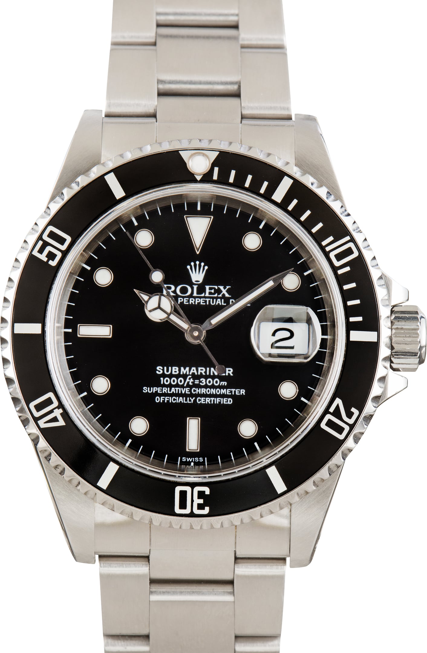 Pre-Owned Black Dial Rolex Submariner Ref 16610