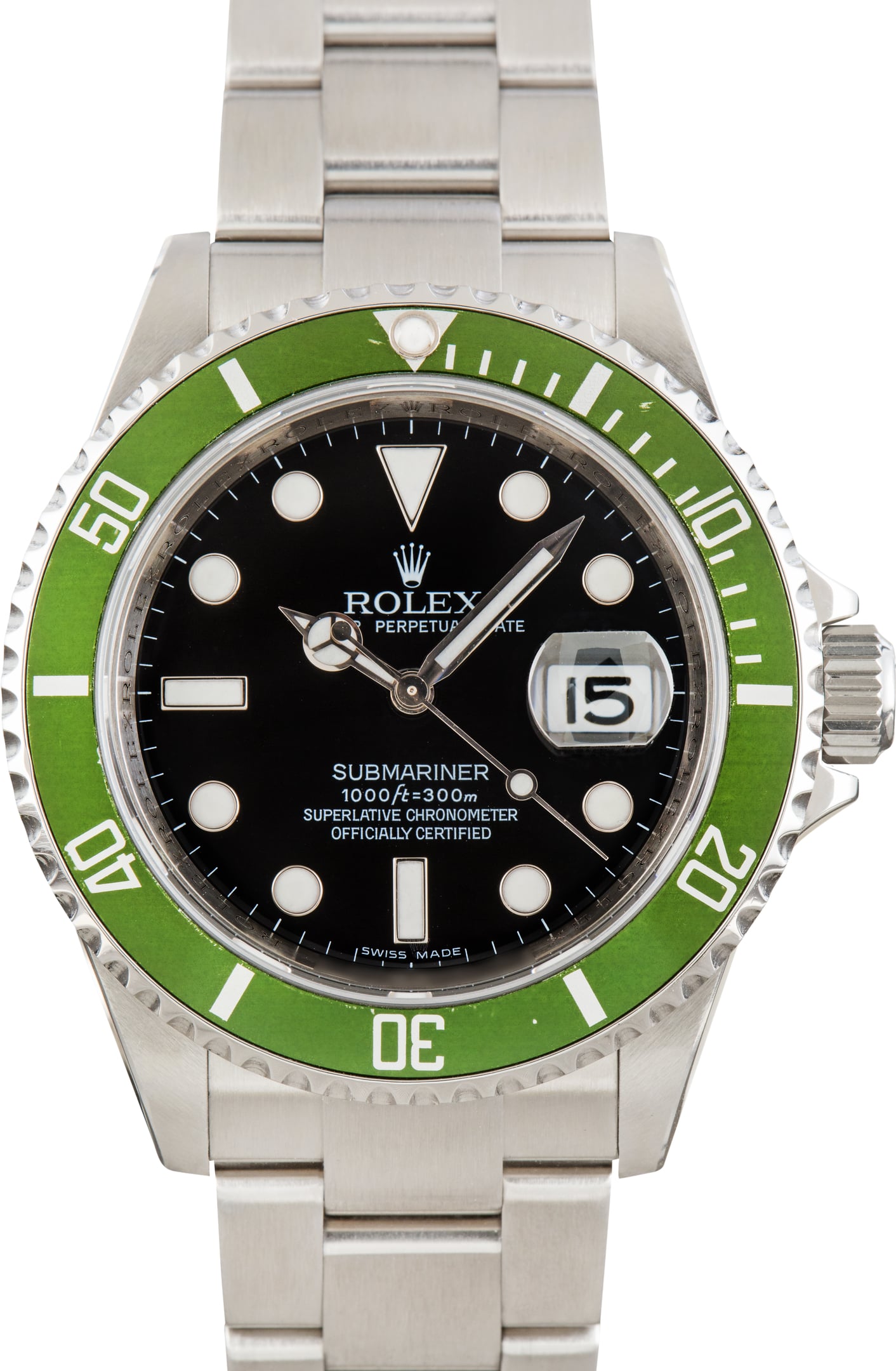 Pre-Owned Rolex Submariner 16610V Green Kermit