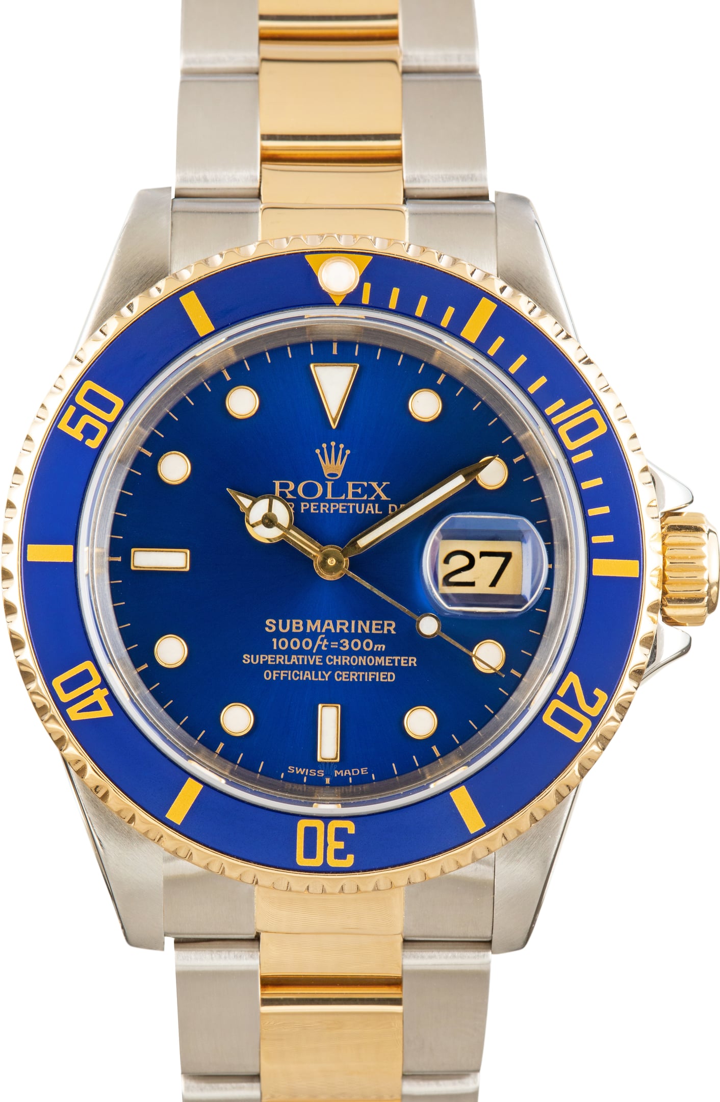 Pre-Owned Rolex Submariner Stainless Steel & Yellow Gold ref 16613 Bluesy