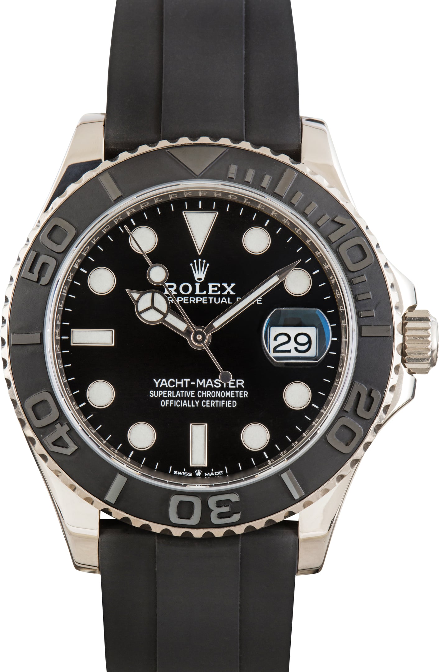 Pre-Owned White Gold Rolex Yacht-Master 42 Ref 226659 Black Dial