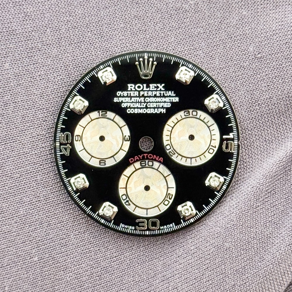 Rolex Daytona Black Diamond Silver Subdials Dial 126509 / 126519LN
